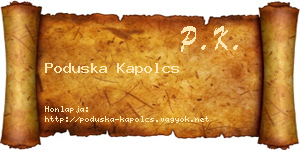 Poduska Kapolcs névjegykártya